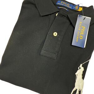 Polo Ralph Lauren Mens Medium Custom Slim Fit BIG Pony Black Shirt NWT New Prep